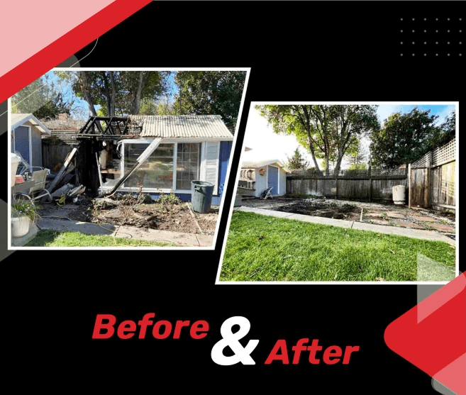 Property / Yard Cleanup: original before and after job photos